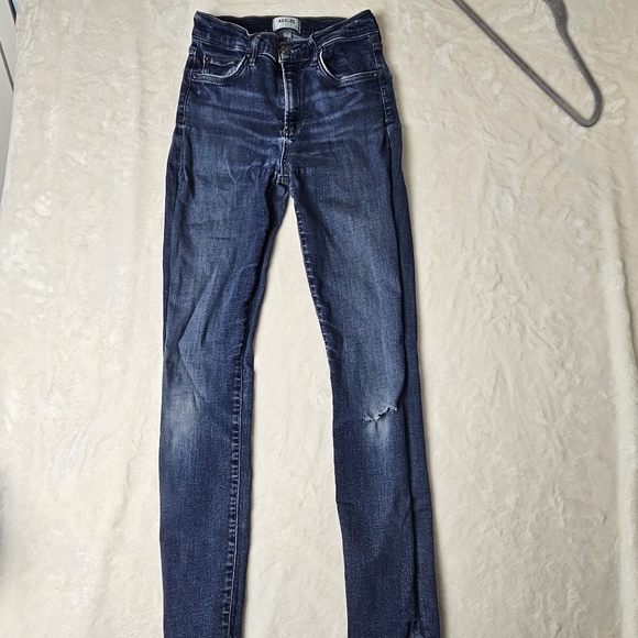 AGOLDE Sophie Jeans 29 Women’s Denim Designer medium dark bluee distressed - Picture 1 of 12
